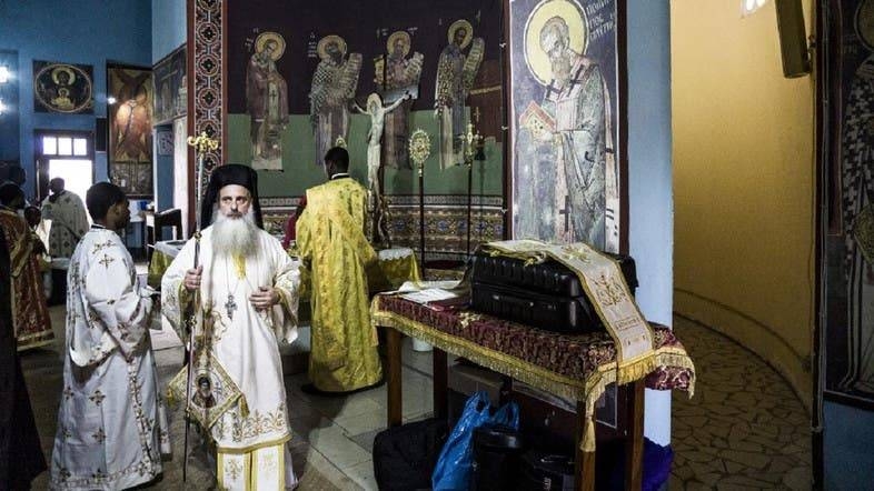 Patriarch Theodore II of Alexandria, left, of the Greek Orthodox Church attends a Sunday mass at the Saint Andrew Cathedral in Kananga, Congo, in this Nov. 10, 2019 file photo. — AFP