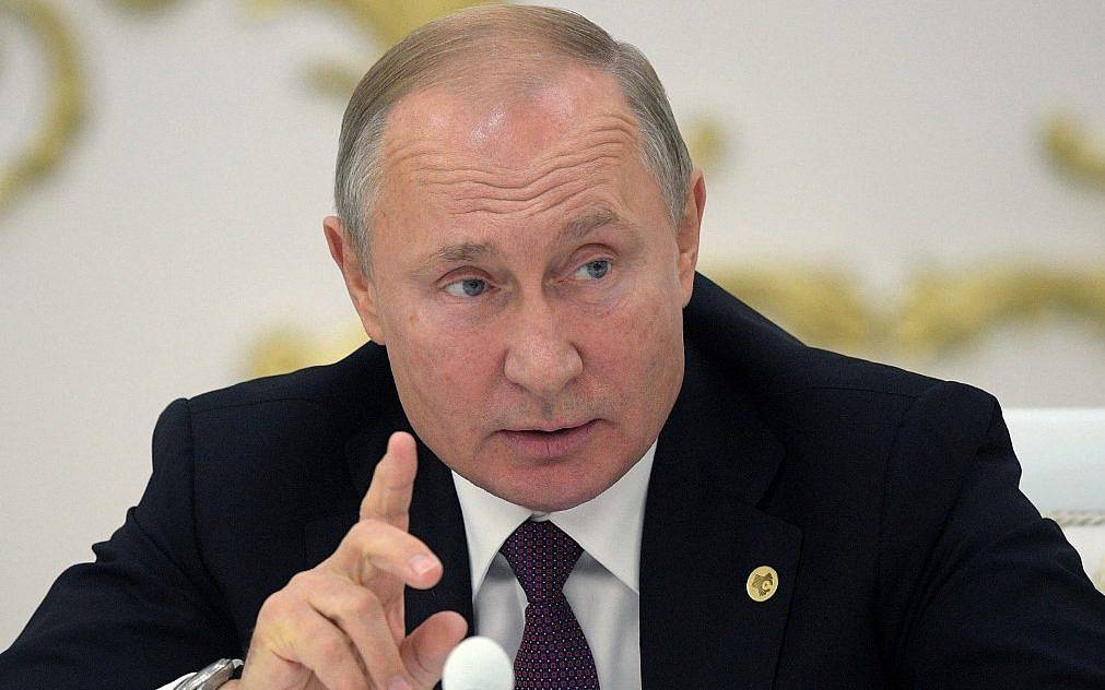 Russian President Vladimir Putin speaks during an annual meeting with top military officials in the National Defense Control Center in Moscow, Russia, Tuesday, Dec. 24, 2019. -Courtesy photo