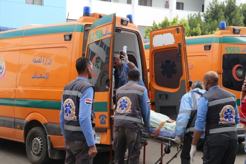 A handout picture released by the Suez Governorate Media Office on Saturday shows paramedics transporting one of the victims who were injured in a bus crash on the road to the Ain Sokhna resort east of the Egyptian capital Cairo, upon arrival at Suez General Hospital. A bus crash in Egypt killed six people, including tourists from India and Malaysia, and wounded at least 24 other people, security and medical sources said. — AFP