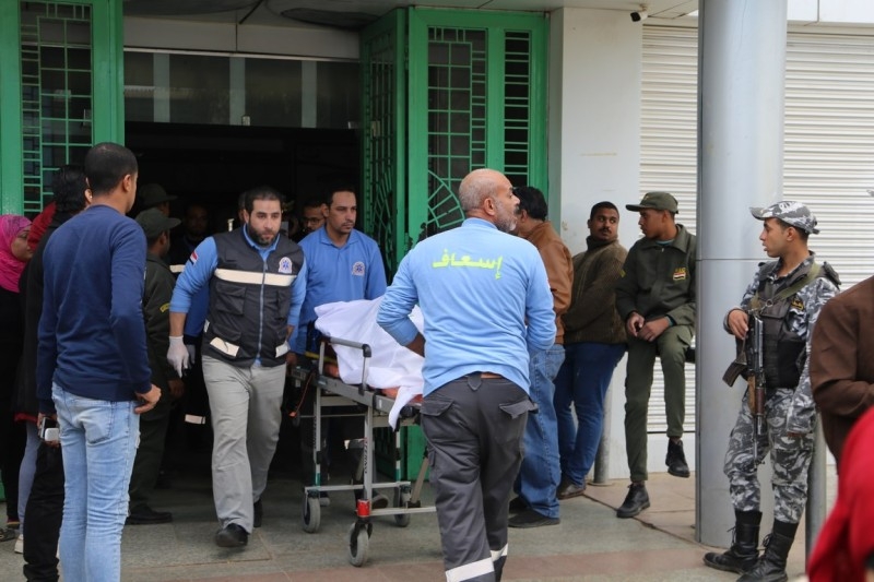 A handout picture released by the Suez Governorate Media Office on Saturday shows paramedics transporting one of the victims who were injured in a bus crash on the road to the Ain Sokhna resort east of the Egyptian capital Cairo, upon arrival at Suez General Hospital. A bus crash in Egypt killed six people, including tourists from India and Malaysia, and wounded at least 24 other people, security and medical sources said. — AFP