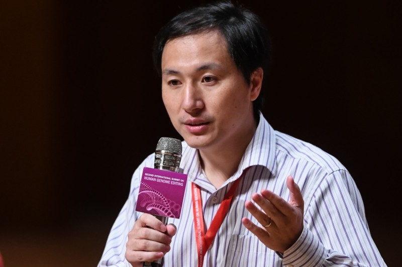  This file photo taken on November 28, 2018 shows Chinese scientist He Jiankui taking part in a question and answer session after speaking at the Second International Summit on Human Genome Editing in Hong Kong. -AFP