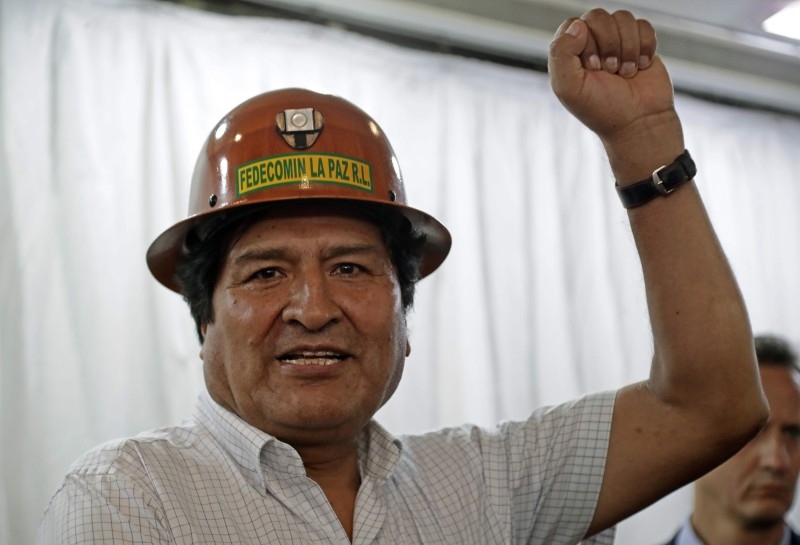 Bolivian ex-president Evo Morales, exiled in Argentina, gestures before offering a press conference after holding a meeting with members of his Movimiento al Socialismo (MAS) party to fix date and place to chose their presidential candidate for the Bolivian general election, in Buenos Aires, on Monday. — AFP