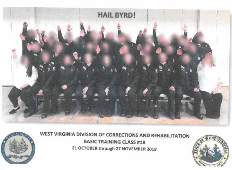 In this photo received from the  Division of Corrections and Rehabilitation, Basic Training Class #18 in West Virginia poses for a photo as they gesture. -AFP

 Thirty apprentice prison guards will be fired for making a Nazi salute in a group photo, the governor of West Virginia in the United States said on December 30, 2019. Jim Justice, governor of the state in the eastern US, condemned the photo 