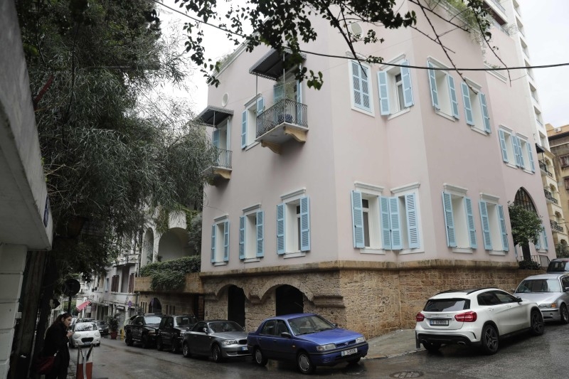 This picture taken on Tuesday, shows a house identified by court documents as belonging to former Nissan chief Carlos Ghosn in a wealthy neighborhood of the Lebanese capital Beirut. -AFP
