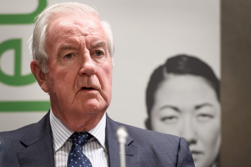 World Anti-Doping Agency (WADA) President Craig Reedie attends a press conference in Lausanne following a meeting of the WADA executive committee which banned Russia from global sporting events including the 2020 Tokyo Olympics and the 2022 Beijing Winter Olympics after accusing Moscow of falsifying data from an anti-doping laboratory in this Dec. 9, 2019 file photo. — AFP