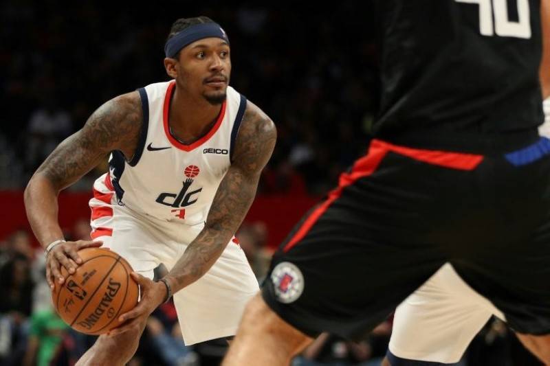 Bradley Beal No. 3 of the Washington Wizards, pictured during a game in December, 2019, returned from soreness in his right leg to lead his team with 27 points — not enough to stop the Orlando Magic. — AFP