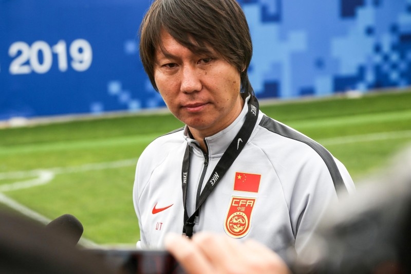This photo taken on Nov. 6, 2019 shows Li Tie, then head coach of the Chinese national men's football selection team, taking part in a training session in Wuhan in China's central Hubei province. Former Everton midfielder Li Tie was named as coach of China's men's football team on Thursday, tasked with reviving their troubled World Cup qualifying campaign after the abrupt departure of Marcello Lippi. — AFP