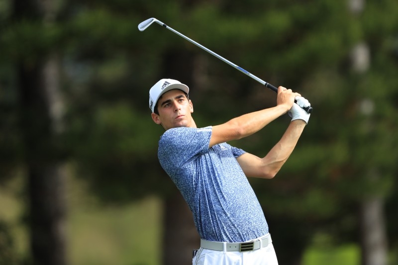 Joaquin Niemann of Chile plays his shot from the second tee during the first round of the Sentry Tournament Of Champions at the Kapalua Plantation Course on Thursday in Kapalua, Hawaii. — AFP