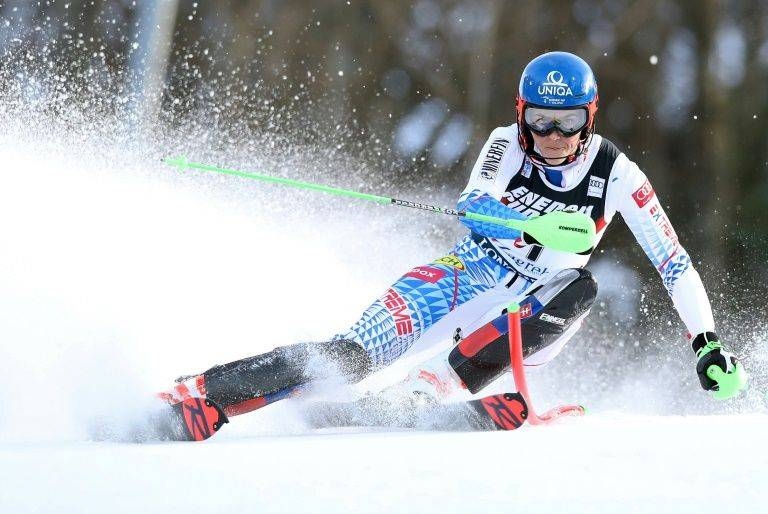 Rampant Petra Vlhova won the slalom at Zagreb Saturday. — AFP