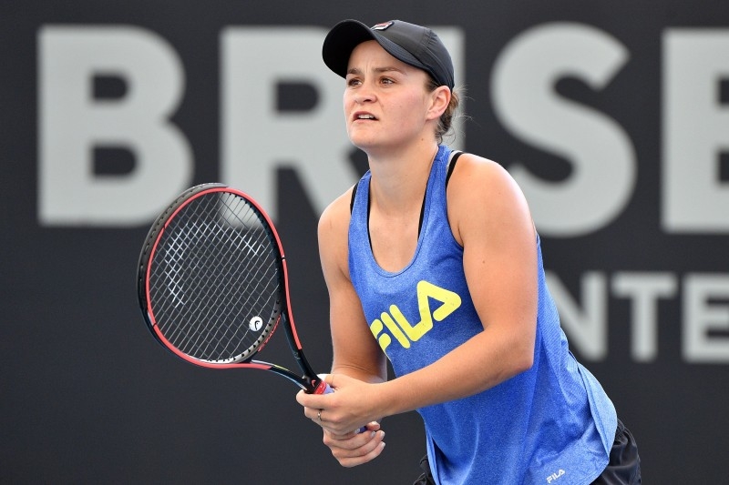 Australia's Ashleigh Barty attends a training session in Brisbane on Jan. 2, 2020, ahead of the Brisbane International tennis tournament.  — AFP