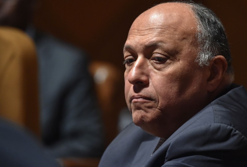 Egyptian Foreign Minister Sameh Shoukry attends a meeting for top diplomats of Arab and African coastal states, in Riyadh on Monday. Egypt announced Monday that it will hold a meeting with four European Mediterranean countries about developments in neighboring Libya after Turkey began deploying troops in the war-torn North African nation. — AFP