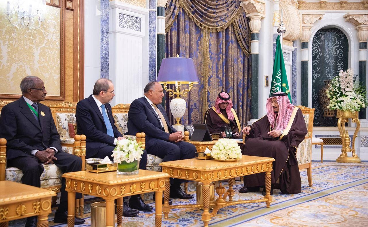 Custodian of the Two Holy Mosques King Salman receives foreign ministers of Arab and African countries that border the Red Sea and Gulf of Aden on Monday. — SPA