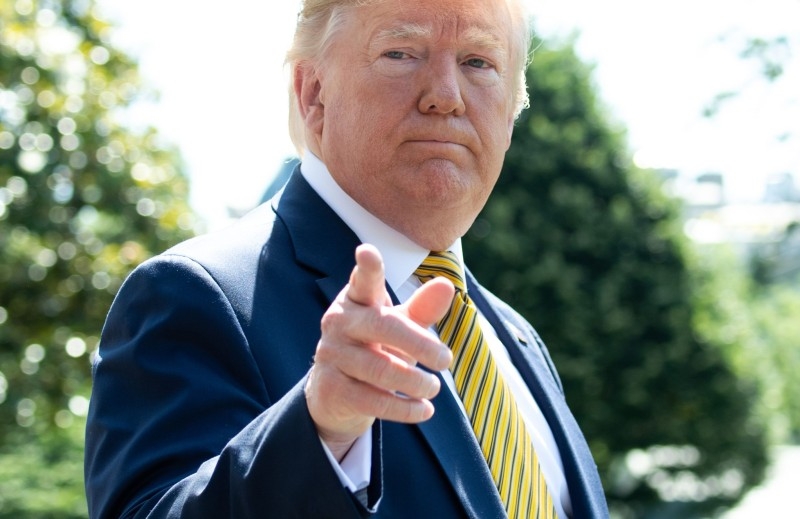US President Donald Trump speaks to the media prior to departing on Marine One from the South Lawn of the White House in Washington in this June 22, 2019 file photo. — AFP