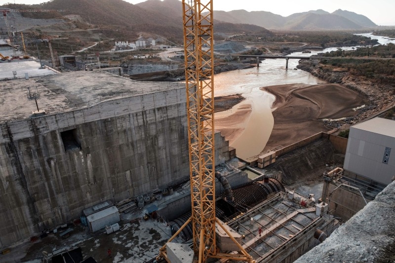 A general view of the Blue Nile river as it passes through the Grand Ethiopian Renaissance Dam (GERD), near Guba in Ethiopia, on December 26, 2019. -AFP