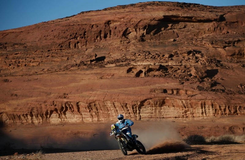 Mini's Spanish drivers Carlos Sainz of Spain and co-driver Lucas Cruz of Spain compete during the Stage 5 of the Dakar 2020 between AlUla and Ha'il on Thursday. — AFP