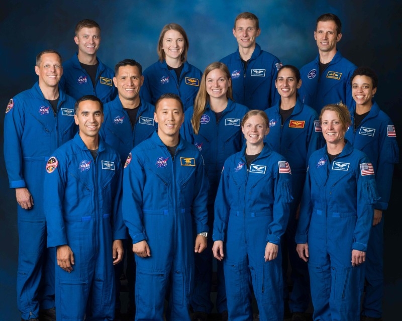 This Aug. 7, 2019, image obtained from NASA shows 11 NASA and 2 Canadian Space Agency (CSA) astronauts graduating in Houston, Texas, on Friday.  (top row, L-R) Matthew Dominick, Kayla Barron, Warren Hoburg, and Joshua Kutryk of CSA, (middle row, L-R) Bob Hines, Frank Rubio, Jennifer Sidey-Gibbons of CSA, Jasmin Moghbeli, and Jessica Watkins, (bottom row, L-R_) Raja Chari, Jonny Kim, Zena Cardman, and Loral O’Hara. — AFP