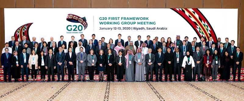 A group photo of the participating member in the first Framework Working Group (FWG) under the G20 Saudi Presidency in Riyadh. — Courtesy photo