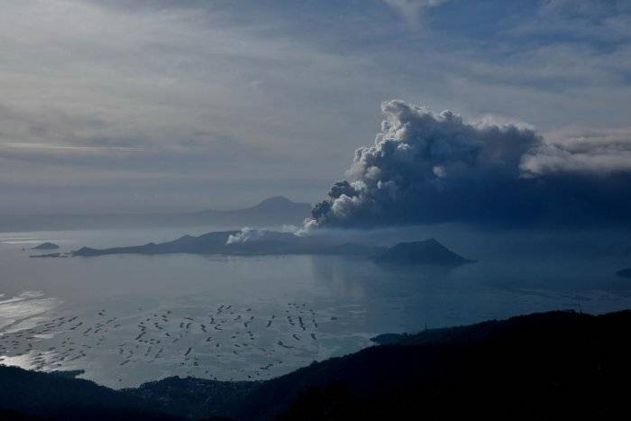 The erupting Taal Volcano is seen from Tagaytay City, Philippines. -Courtesy photo
