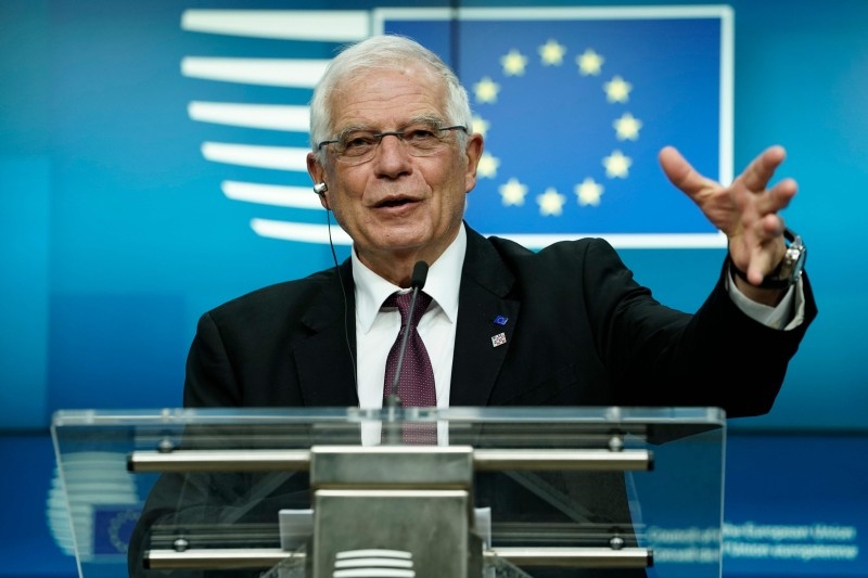 High Representative of the Union for Foreign Affairs and Security Policy Josep Borrell gives a press conference during the EU foreign ministers emergency talks on Iran at the Europa building in Brussels in this Jan. 10, 2020 file photo. — AFP