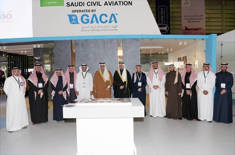 Saudi officials at the GACA pavilion at the 2nd Kuwait Air Show 2020 on Wednesday. — SPA