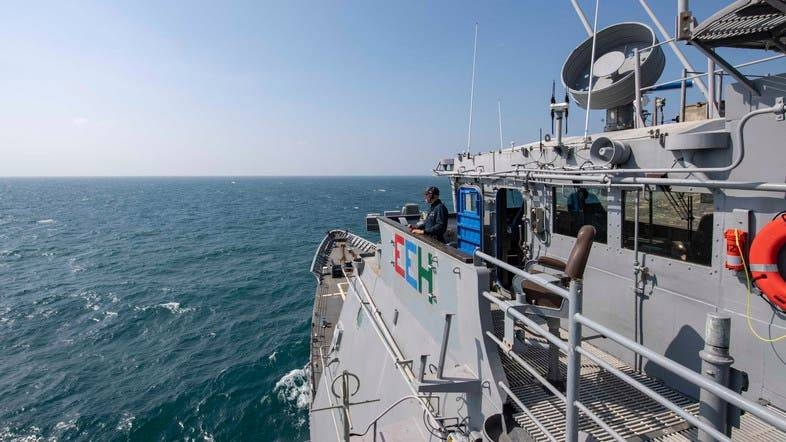 US Navy stands watch on the USS Chancellorsville as it transits the Taiwan Strait in this file picture. — Courtesy photo