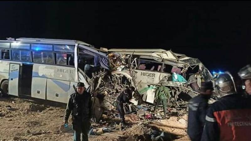 Twelve people were killed and another 46 injured in when two buses collided in Algeria on Sunday. -AFP