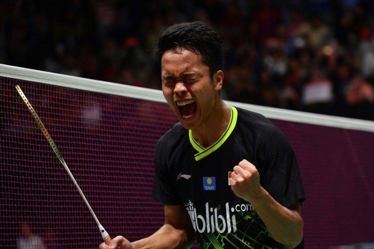 Indonesian shuttler Anthony Sinisuka Ginting beat defending champion Anders Antonsen to claim the Indonesia Masters title. — AFP