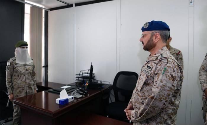 Chief of Staff Gen. Fayyad Al-Ruwaili tours the premises after opening the first military wing for women in the Armed Forces. — SPA