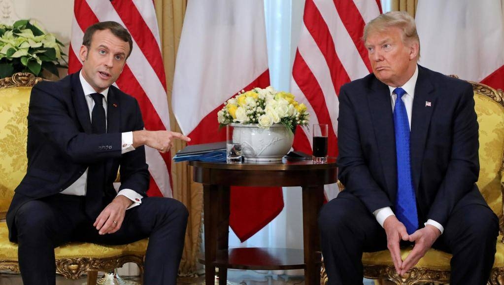 French President Emmanuel Macron speaks to US President Donald Trump during a meeting in London in this Dec. 3, 2019 file photo. — AFP 