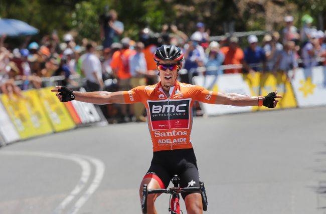 Australian Richie Porte, seen in this 2017 TDU file photo, conquered a brutal uphill finish Thursday to claim the third stage and the race leader's jersey in the Tour Down Under.