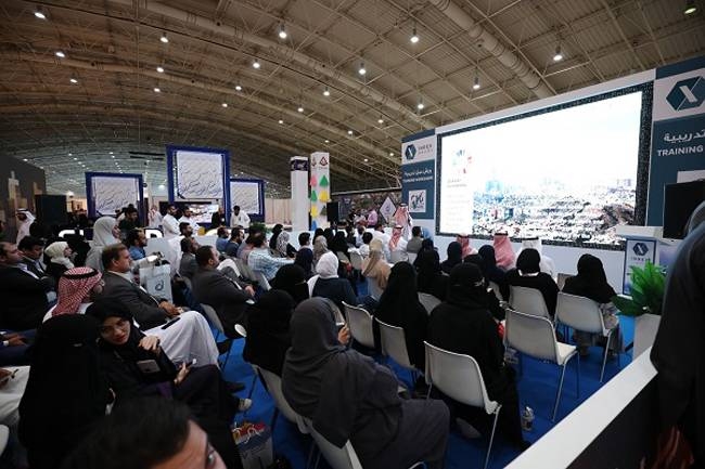 A pavilion showcasing wood in Index Saudi 2019.