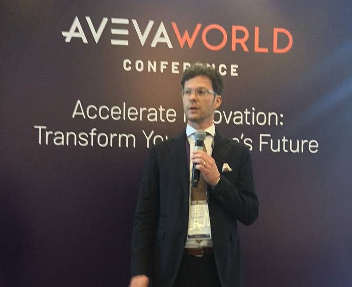 Craig Hayman, AVEVA CEO, speaking during AVEVA World Conference in Abu Dhabi. 