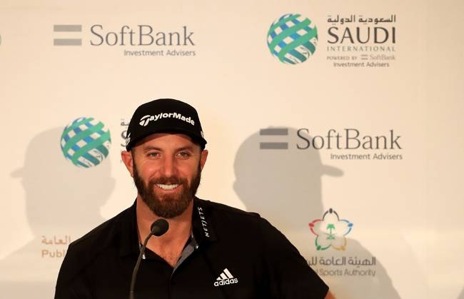 Dustin Johnson of the USA speaks during a press conference prior to the start of the Saudi International at Royal Greens Golf and Country Club on Tuesday in King Abdullah Economic City, Saudi Arabia. — Courtesy photo