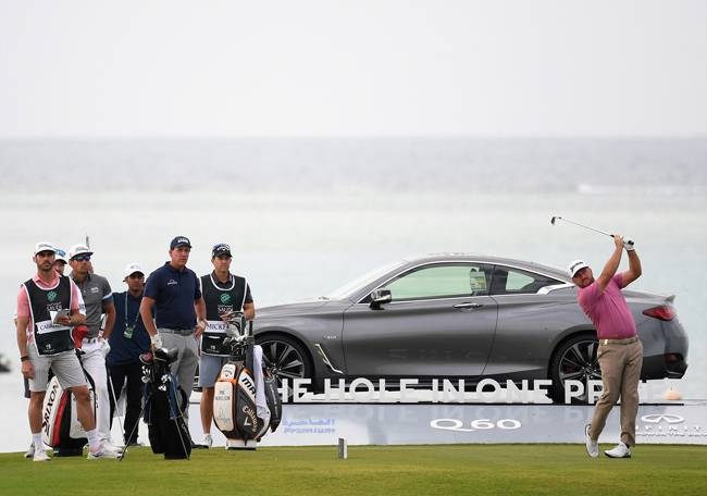 Graeme McDowell of Northern Ireland on the par three 16th tee during the second round of the Saudi International at Royal Greens Golf and Country Club on Friday in King Abdullah Economic City, Saudi Arabia. — Courtesy photo