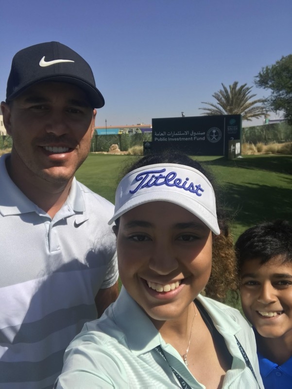 Phil Mickelson meets Layla Al-Telmissani and her brother Omar.