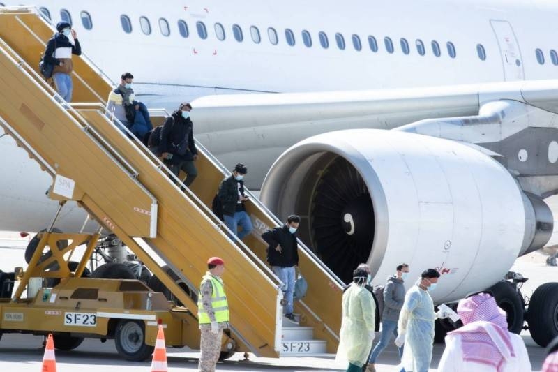 Saudi students evacuated from China's coronavirus epicenter Wuhan arrive in the Kingdom. — AFP