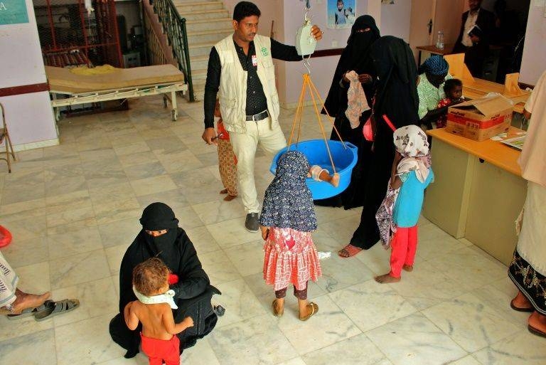 Children suffering from malnutrition receive treatment at a clinic in Yemen's northern Hajjah province.— Courtesy photo