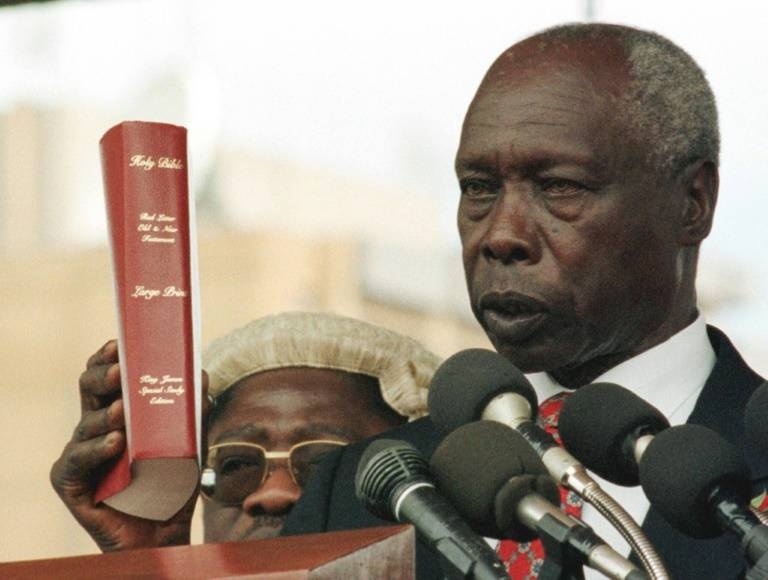 Former Kenyan president Daniel Arap Moi, is seen in this 1998 file photo. — AFP