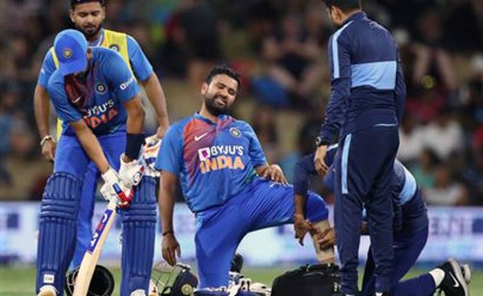 Rohit Sharma, who retired hurt Sunday after blasting 60 from 41 balls in India's seven-run win over the Black Caps in Mount Maunganui, has been ruled out of the rest of India's tour of New Zealand with a calf strain Tuesday.