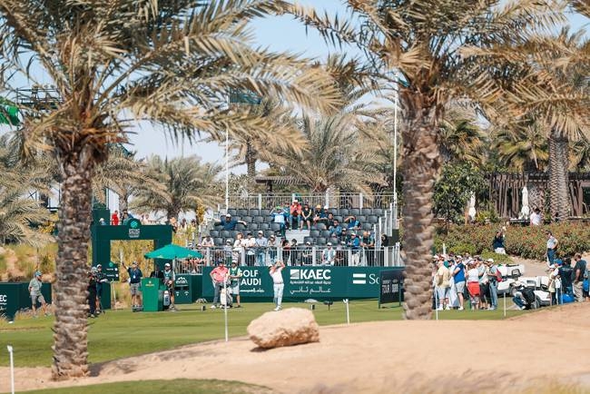 Champion Graeme McDowell celebrates his victory at the 2020 Saudi International.