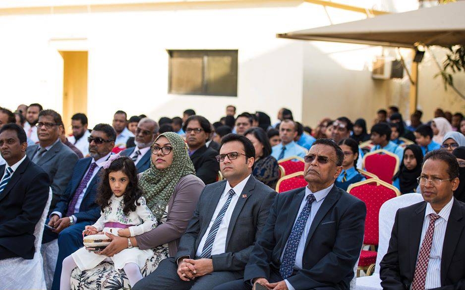 Counselor T.F.M. Aashiq speaking at an event commemorating the 72nd Independence Day of Sri Lanka.