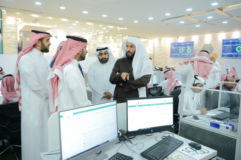 Justice Minister Waleed Al-Samaani at the inauguration of the unified contact center 1950 in Riyadh, Sunday.