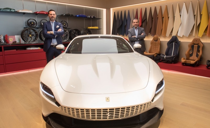 Ferrari Roma made its first appearance in the world Sunday at a launch party held at Bulgari Hotel & Resorts, in Dubai. — Courtesy photo