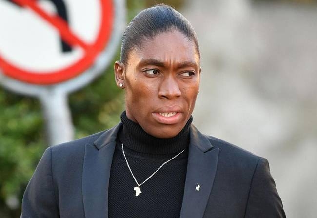 South African double Olympic champion Caster Semenya beat seven high school athletes Friday in a 300-meter race, her first outing since being barred last July from her favorite event.