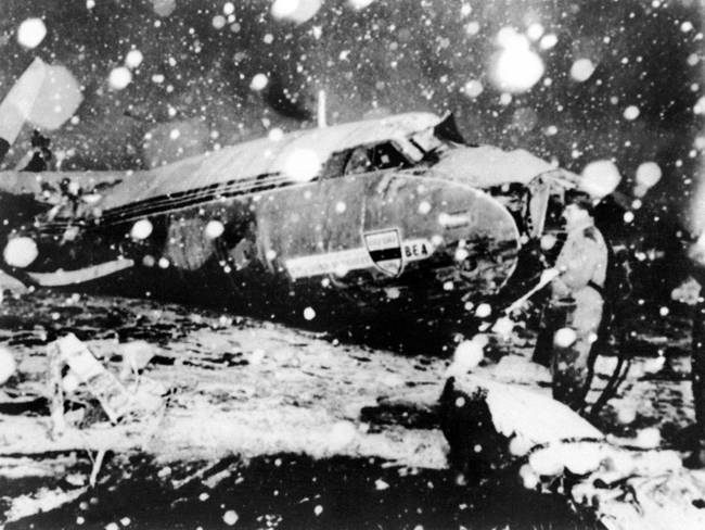 File picture showing debris of the plane carrying Manchester United's 'Busby Babes' following the crash at Munich airport. — AFP