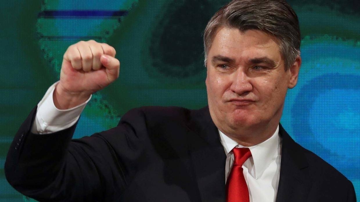Zoran Milanovic gestures as he celebrates after first results were announced during the run-off of Croatia's presidential election in Zagreb, Croatia, in this Jan. 5, 2020 file picture. — Courtesy photo 