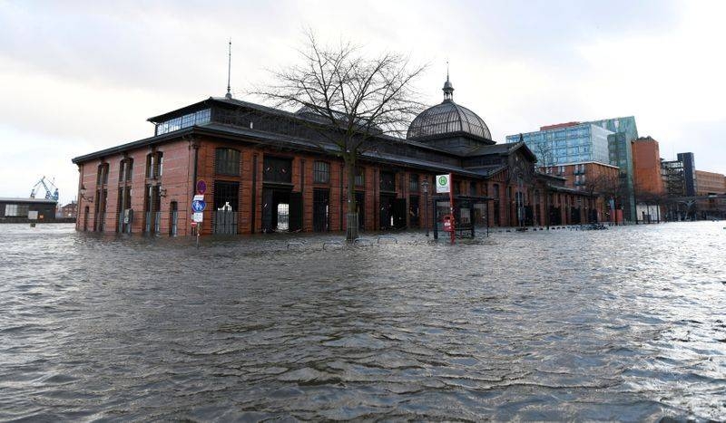 Famous landmark Fish Market is flooded as storm Sabine hits the harbor in Hamburg, Germany, in this file picture. — Courtesy photo
