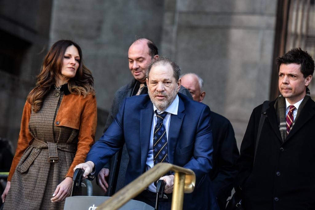 Movie producer Harvey Weinstein departs his sexual assault trial at New York Criminal Court with his lawyer Donna Rotunno, left, in New York City in this Feb. 14, 2020 file photo. — AFP