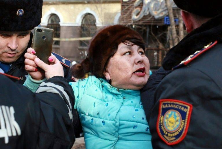Kazakh police detained as many as 200 opposition protesters on Saturday. — AFP