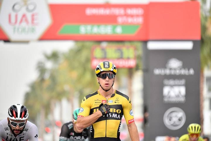 Dutchman Dylan Groenewegen won the fourth stage of the UAE Tour on Wednesday in Dubai in a sprint.